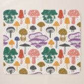 Wald Pilze Vintage Textur Sherpadecke (Vorderseite (Horizontal))