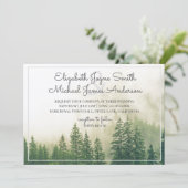 Wald Pine Trees Mountains Hochzeiten Einladungen (Stehend Vorderseite)