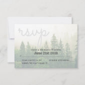 Wald Pine Trees Wedding RSVP und Menüauswahl (Vorderseite)