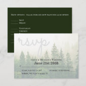 Wald Pine Trees Wedding RSVP und Menüauswahl Karte (Vorne/Hinten)
