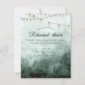 Wald, Pinienbäume Lichter Grüne Probe Abendessen Einladung (Vorderseite)