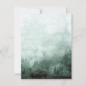 Wald, Pinienbäume Lichter Grüne Probe Abendessen Einladung (Rückseite)