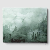 Wald, Pinienbäume, Strandlicht Grüne Hochzeit Gästebuch (Rückseite)