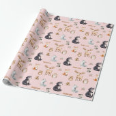 Wald-Pink-Babyshower-Geschenkverpackungspapier Geschenkpapier (Ungerollt)