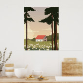 Wald-Poster-Landschaft, Haus im Wald, Poster (Küche)