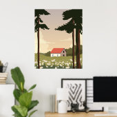 Wald-Poster-Landschaft, Haus im Wald, Poster (Heimbüro)