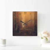 Wald Quadratische Wanduhr (Zuhause)