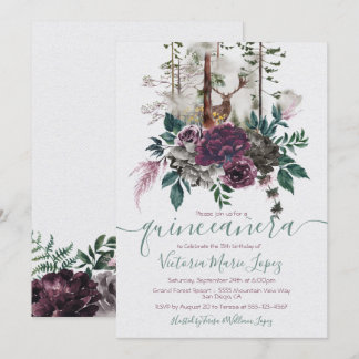 Wald Quinceañera 15. Geburtstag Einladung