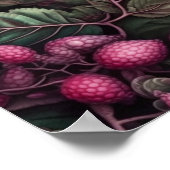 Wald Raccoon Pink Berries | Raccoon Wall Print Poster (Ecke)