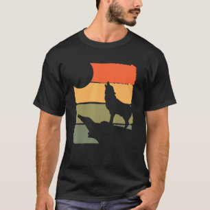 Wald Raubtier heulender Wolf Tier Retro Wolf T-Shirt