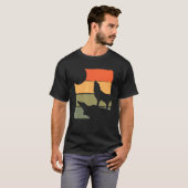 Wald Raubtier heulender Wolf Tier Retro Wolf T-Shirt (Vorne ganz)