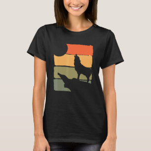 Wald Raubtier heulender Wolf Tier Retro Wolf T-Shirt