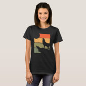 Wald Raubtier heulender Wolf Tier Retro Wolf T-Shirt (Vorne ganz)