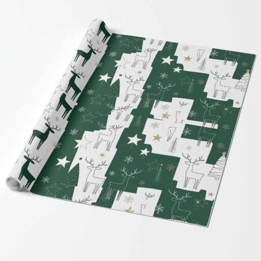 Wald-Rentierpapier Geschenkpapier (Ungerollt)