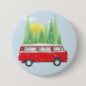 Wald Retro Van Button (Vorderseite)