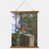 Wald Robin Wood Topped Wall Tapestory Wandteppich Mit Holzrahmen (Vorderseite)