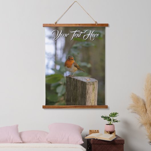 Wald Robin Wood Topped Wall Tapestory Wandteppich Mit Holzrahmen (Schlafzimmer)