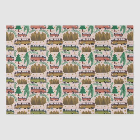 Wald Rosa Camper Seidenpapier (Vorderseite)