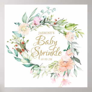 Wald-Roségold-Schrift-Baby-Sprinkle-Schild Poster