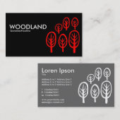 Wald - Rot auf Schwarz Visitenkarte (Vorne/Hinten)