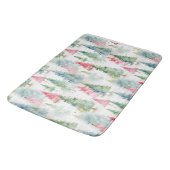 Wald, Roter grüner Pinienwald Urlaub Badematte (Schrägansicht)