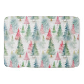 Wald, Roter grüner Pinienwald Urlaub Badematte (Vorderseite)