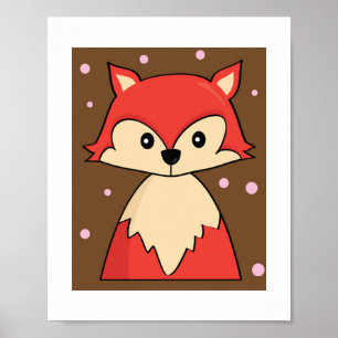 Wald Rotfuchs Illustration Poster Druck