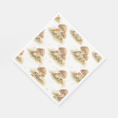 Wald-Rotkehlchen & Pilz Serviette (Ecke)