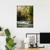 Wald & Rushing River John 3:16 Print Poster (Heimbüro)