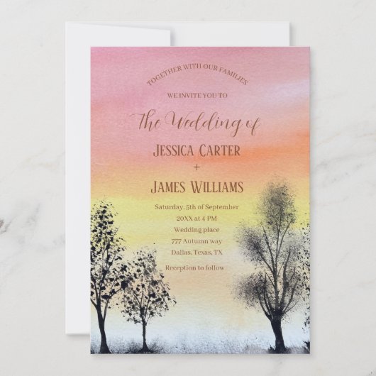 Wald Rustikale Herbstverfallswoche Einladung (Vorderseite)