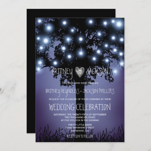 Wald Rustikaler Baum Hochzeitsfeiern Einladung (Vorne/Hinten)