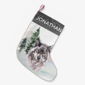 Wald Rustikaler Wolfswald Kleiner Weihnachtsstrumpf (Vorderansicht (hängend))