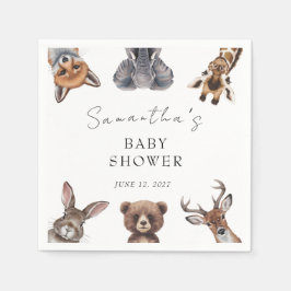 Wald-Safari-Tiere Baby-Party Serviette