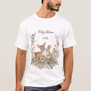 Wald-Sage-Grün-Baby-Party-Hirsch-und-Häschen T-Shirt