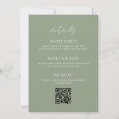 Wald-Sage-Grün-Baby-Shower-QR-Code Einladung (Rückseite)