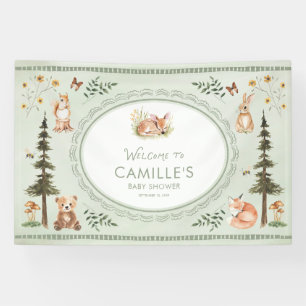 Wald-Sagegrün-Baby-Shower-Willkommensbanner Banner