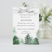 Wald, Saitenlicht, Hochzeitempfang Einladung (Stehend Vorderseite)