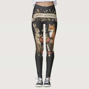 Wald-Sammel-Tee-Party Waldtiere Vintag Leggings