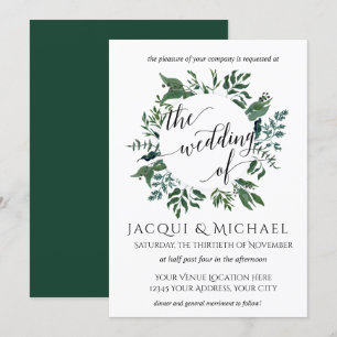 Wald-Sammler Blätterblatt-Wreath-Hochzeit Einladung