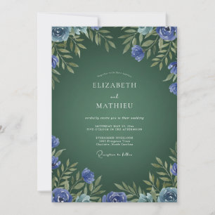 Wald-Saphir-Kranz-Hochzeit Einladung