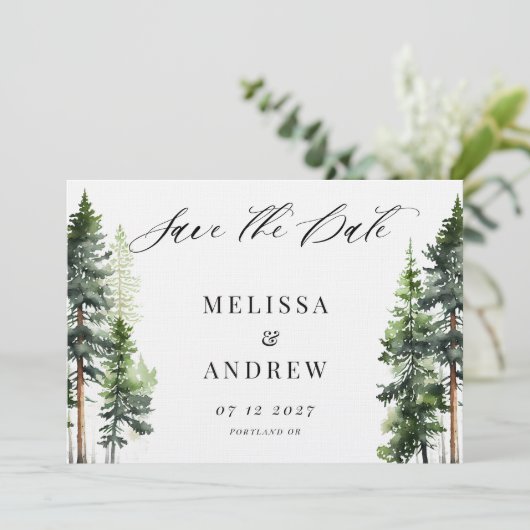 Wald Save the Date (Stehend Vorderseite)