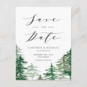 Wald Save the Date Ankündigungspostkarte (Vorderseite)