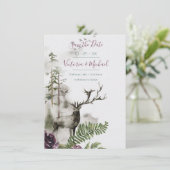 Wald Save the Date Dankeskarte (Stehend Vorderseite)