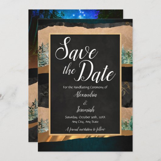 Wald Save the Date Einladung (Vorne/Hinten)