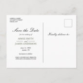 Wald Save the Date Postcard Winter Pine Trees Ankündigungspostkarte (Rückseite)