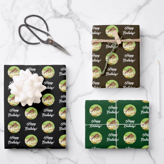 Wald Scene Wrapping Paper Sheets Geschenkpapier Set (Vorderseite)