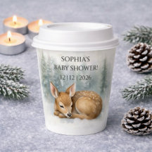 Wald schlafendes Baby Reh Winter Baby Shower