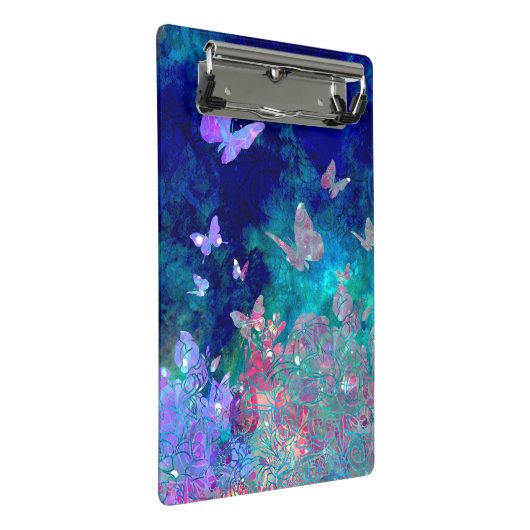 Wald_Schmetterlinge Mini Klemmbrett (Schrägansicht)