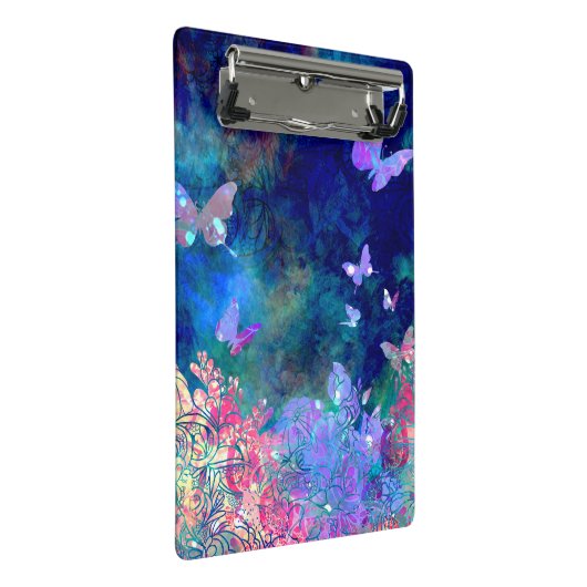 Wald_Schmetterlinge Mini Klemmbrett (Schrägansicht)