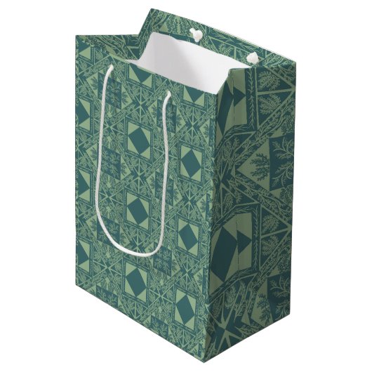 Wald-Schneeflocken  Mittlere Geschenktüte (Vorderseite Schrägansicht)